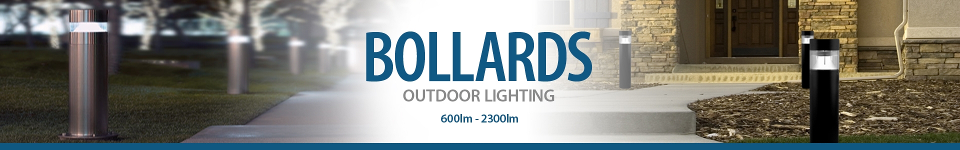 8" x 4" Double Trapezoid Bollard (IP65) - 2 x 850lm